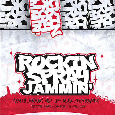 rockin spray jammin' - event visual identity branding design event event visual identity graffiti graphic design hip hop logo post social media visual identity
