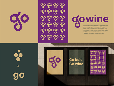 go wine beverage drink grapes letter mark logo logo design modern logo sip typography wine wine brand wine logo wordmark