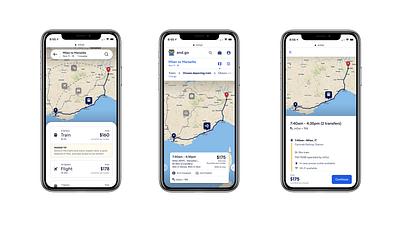 Transportation Options ai amazing creators flights france mobile search train travel travel app ui ux