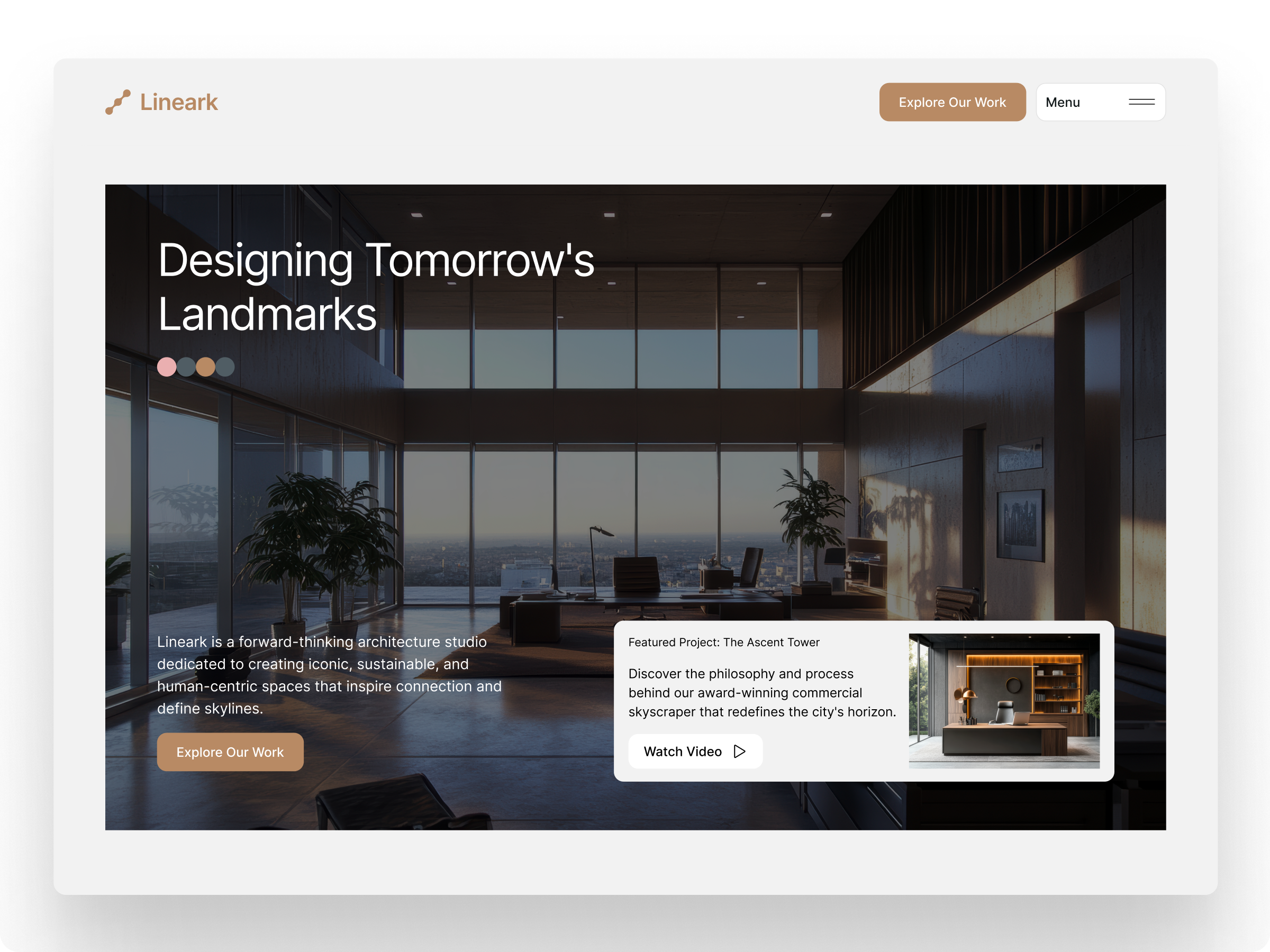 Lineark - Designing a Space for Visionaries architecture website branding clean ui design figma landing page minimalist redesign web design
