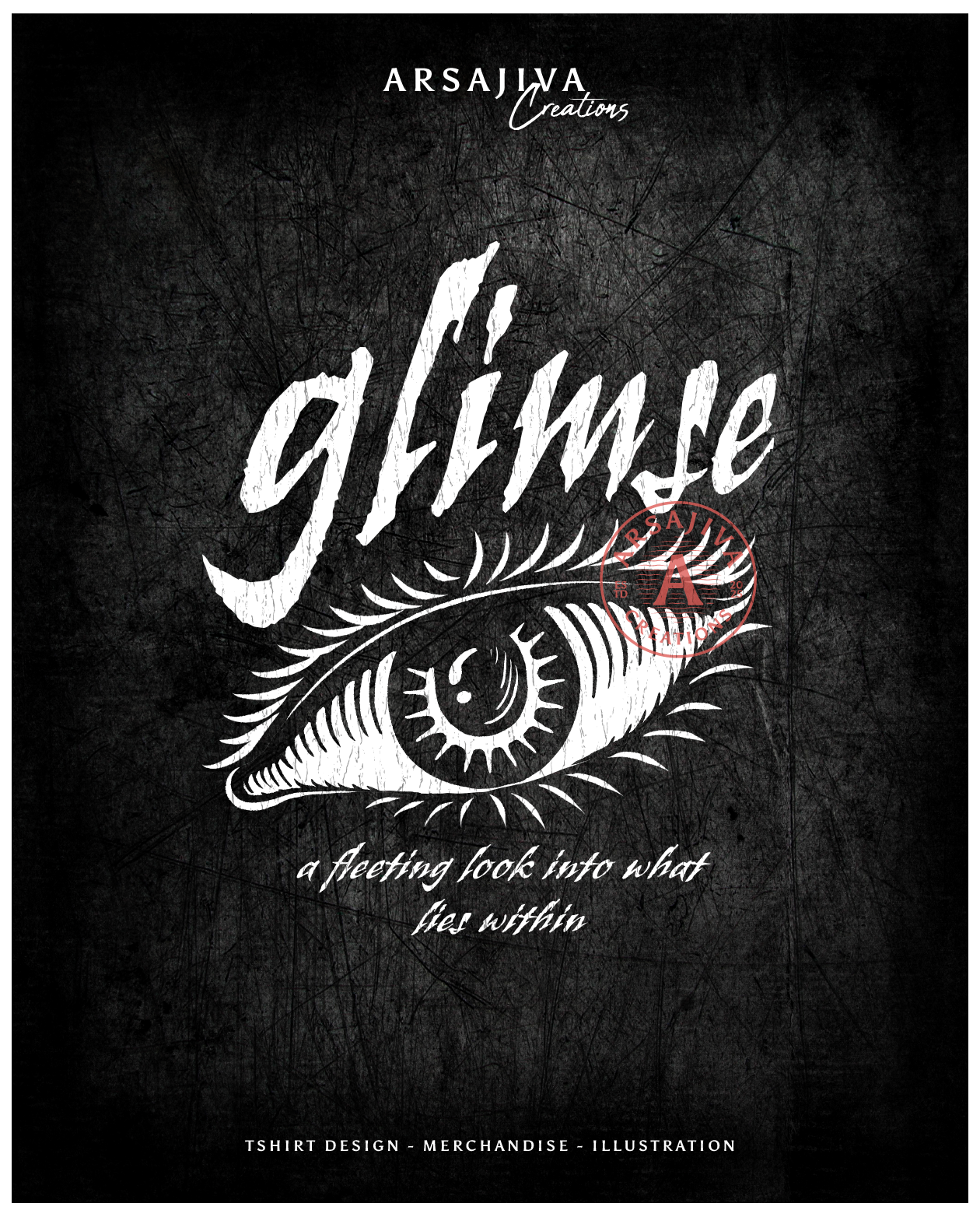 Glimse - Eye illustration for merchandise black illustration clothing design cover album engraving art etching eye dar art eye illustration glimse grunge texture hand drawn art illustration line art merchandise poster design tshirt design tshirt mockup typograhpy art vintage illustration
