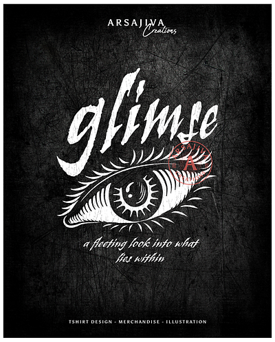 Glimse - Eye illustration for merchandise black illustration clothing design cover album engraving art etching eye dar art eye illustration glimse grunge texture hand drawn art illustration line art merchandise poster design tshirt design tshirt mockup typograhpy art vintage illustration