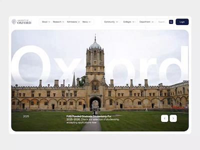 University of Oxford’s Website Animation branding campuswebsite cleanui collagewebsite daillyui desigmninspiration design educationdesign eduwebsite illustration landing page minimal minimaldesign modernwebdesign ui ui design uiux univercityredesign web design website