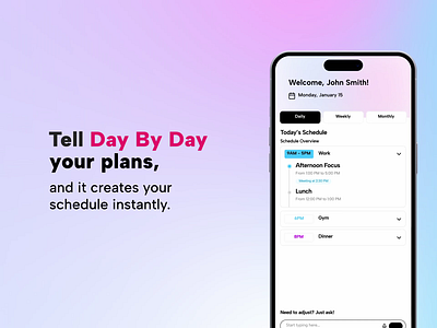 Day by Day UI Animation Promo Video animation app goal health insights interaction interface marketing video mobile app motion motion design motion graphics note organize plan promo schedule ui ui design ux design