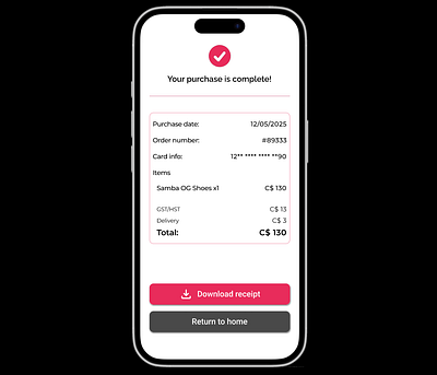 Day 17 of 100: Purchase Receipt checkout confirmation dailyui design graphic design illustration purchase ui