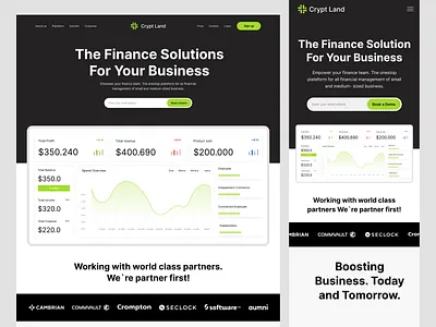 Crypt Land - Finance Website adobe illustrator b2b banking crypto crypto exchange crypto financial service crypto landing page crypto marketplace crypto payment cryptocoin digital banking financial service investment money nft saas startup transactions ui wealth