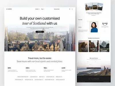 Guiders - Travel Planner Web 3d booking landing page booking website card clean footer guiders landing page logo tour web tourguide travel service travel web travel website trip planner tripvisor ui design web design website