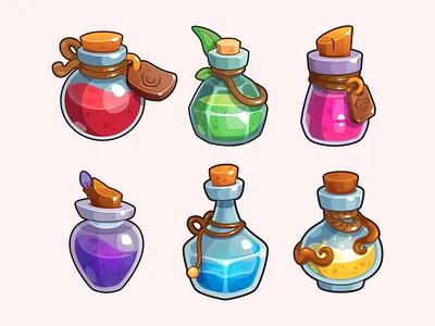 Potion Master's Collection 3d cartoon design flat game game assets illustration poison simple vector