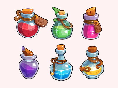 Potion Master's Collection 3d cartoon design flat game game assets illustration poison simple vector