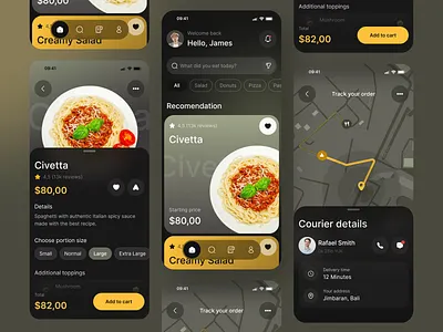 Food Delivery App Exploration app beverage booking clean delivery dinner food ios maps mobile modern ui