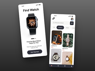 UI/UX DESIGN WATCH ORDERING APP clock design graphic design time ui ui ux watch watch design watch photography