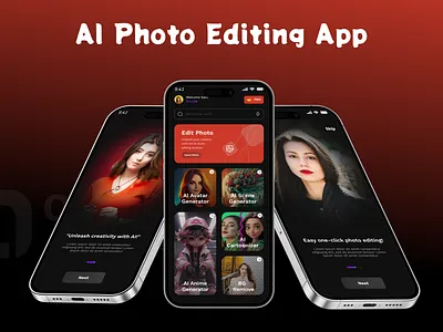 AI Photo Editing App 3d ai animation branding design graphic design illustration logo motion graphics ui vector