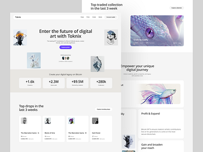 Crypto & NFT Marketplace Home Page design landing page market palce marketplace nft nft home page nft website ui web web design webdesign website