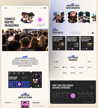 Meetzi- Event Website conference design event event management landing page ui ux uxui web design website wedding wedding event