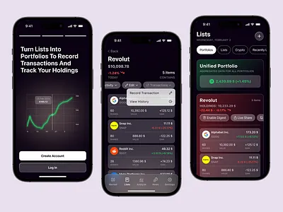 Investments Tracker – FinTech SaaS app design detailed fintech investing investment tracker ios mobile saas ui ux