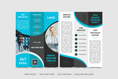 Tri fold brochure design template for medical 3 fold both side design brochure design brochures clean design marketing medical brochure modern tri fold brochure template