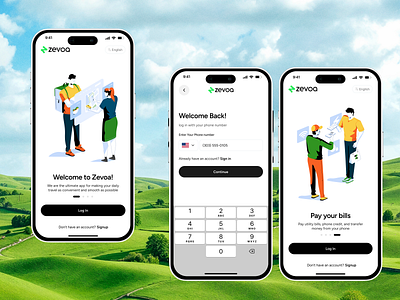 ZEVOA - Mobile App Design | Orbix Studio app design bills booking app checkout design finance fintech app food food app food delivery ios login mobile app orbix studio payment product design signup travel trip ux