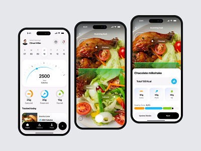 Food Calorie App Design ai calorie app app app design calorie ai calorie app calories tracker diet app food app food calories food tracker health health app mobile mobile ui nutrition app oripio product design scan meal sujon ui design