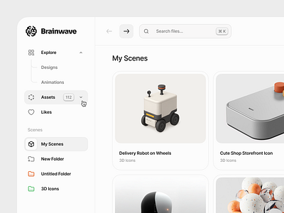Sidebar for Brainwave 2.0 bar brainwave card logo menu item menu row nav bar sidebar tranmautritam ui design ui8