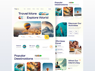 Travel Landing Page home landing page travel travel landing travel ui travel website travelweb ui uiux user interface ux website