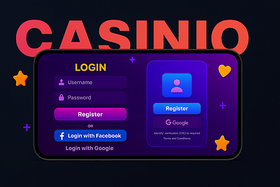 Online Casino Game - Login UI casino game development casino game login ui casino game ui casino games game developers game development login ui start development start game development