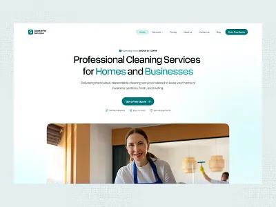 Sparkle pro - Website design for cleaning company! cleaning cleaning company home landing page design minimal modern ui ui design web web design website website design
