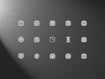 Organized Duotone Calendar & Time Icons by Iconstica icon design icon library icon set ui