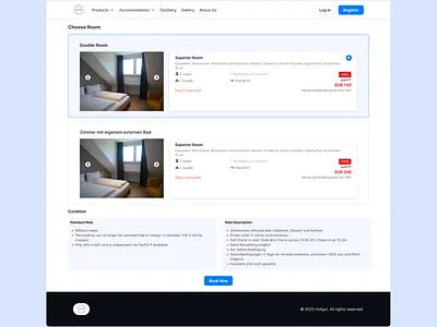 Room Hotel Section landing page