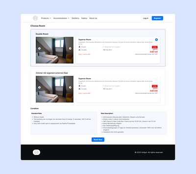 Room Hotel Section landing page