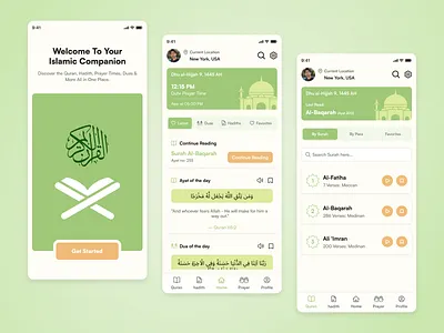 Islamic Mobile Application android app design ayah designs islam app islamic islamic android application islamic app ui islamic companion mobile hero section para designs quran quran app quran application ui religious app