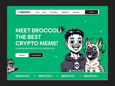 Broccoli - crypto meme mem token crypto funny website meme meme coin meme coin design meme coin landing page meme coin website meme landing page meme token meme token design memecoin memecoin website pepe trump trump coin web design