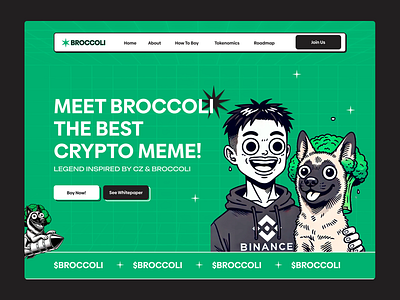 Broccoli - crypto meme mem token crypto funny website meme meme coin meme coin design meme coin landing page meme coin website meme landing page meme token meme token design memecoin memecoin website pepe trump trump coin web design