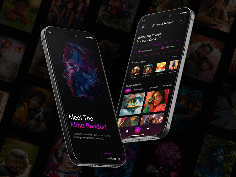 AI Text to Image Generator Mobile App UI/UX Design📱 by Glasier Inc.⭐ on ...