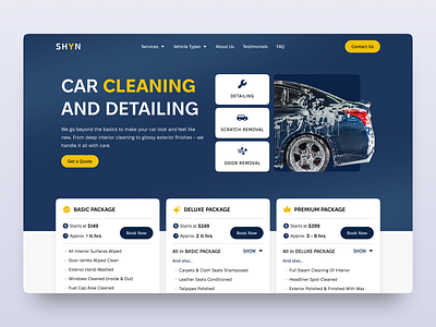 Car Cleaning Website car car cleaning car detailing car service clean design hero section home page modern ui ux web design website