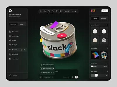 3D Builder UI Concept 3d 3d builder 3ddesign builder concept designtool interfacedesign product design ui uiux ux website