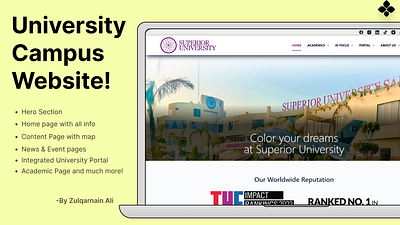 Website Design of a University branding design elementor figma graphic design landing page school ui uiux university website ux web design website wordpress wordpress website