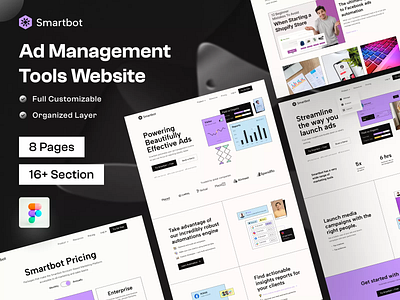 Ad Management Tool Web UI Template ad management figma figma design management website ui design uihut web app web application web templates website design