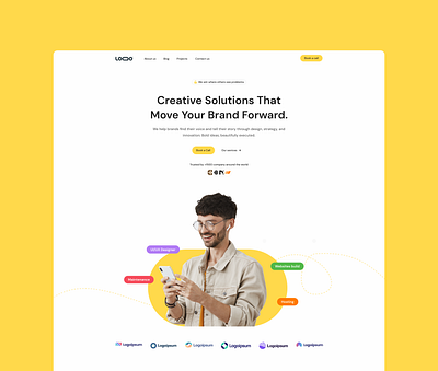 Agency website agency branding graphic design ui uiux ux web design website yellow