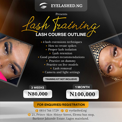 Digital Ads for lash Training beauty digital ads fashion graphics design insta ads luxury marketing