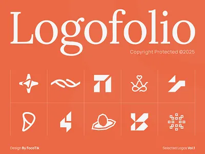 Logofolio & Marks Vol-1 | 2025 adobe illustrator brand design brand guidelines brand identity branding branding ui business logo color psychology company logo graphic design illustration logo design logofolio logomark logos logos 2025 logotype modern logo symbol typography
