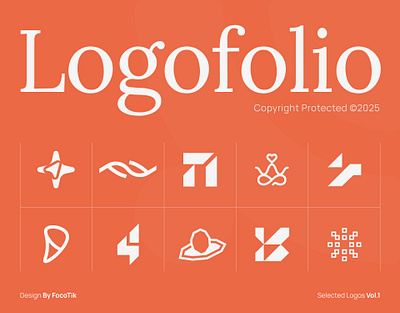 Logofolio & Marks Vol-1 | 2025 adobe illustrator brand design brand guidelines brand identity branding branding ui business logo color psychology company logo graphic design illustration logo design logofolio logomark logos logos 2025 logotype modern logo symbol typography