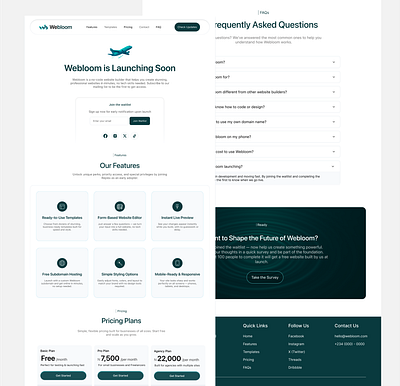 Webloom Waitlist Page graphic design illustration logo product design ui uiux website design
