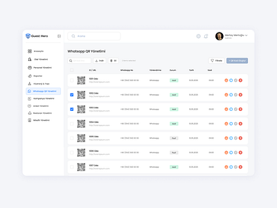 QR Page Management UI– Guest Hero App admin design edit figma graphic design manage page panel qr qrcode scan ui ux