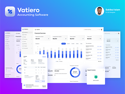 Vatiero Accounting Software accounting software animation branding dashboard graphic design product design prototype saas ui uiux ux