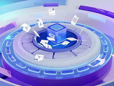 Health-Tech 3D motion 3d 3dmotion animation apple glass blue glass health liquid liquid glass motion graphics ui