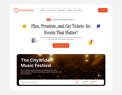 EventPulse Website event graphic design product design ui uiux