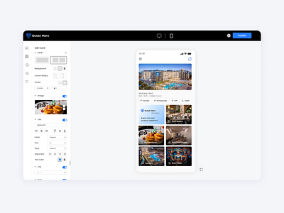 Customizable App Design Studio app custom customize drag and drop edit graphic design page personalized preview publish studio ui ux web