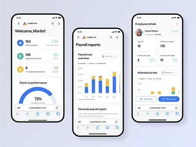 HR Management Mobile App Design branding career company hr job logo management plan schedule track ui uiux design ux webapp