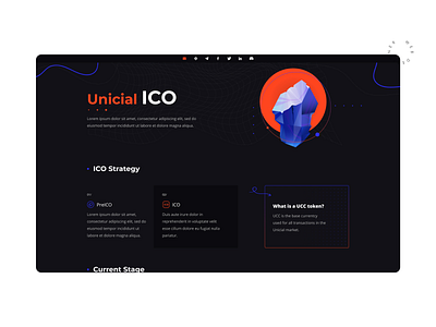 Unicial ICO web design creative dark design ico illustration interface ui web web design website