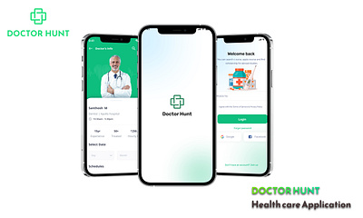 DOCTOR HUNT - Medical Appointment App app branding clinic design doctor graphic design health healthcare hospital human illustration illustrator medical medicine mobile app photoshop poster product ui vector